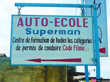 Panneau enseigne - Auto école - Superman - Cotonou Bénin